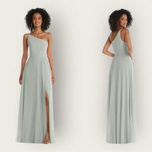 NWT | After Six | One-Shoulder Chiffon Maxi Dress | Willow | Size 8R
